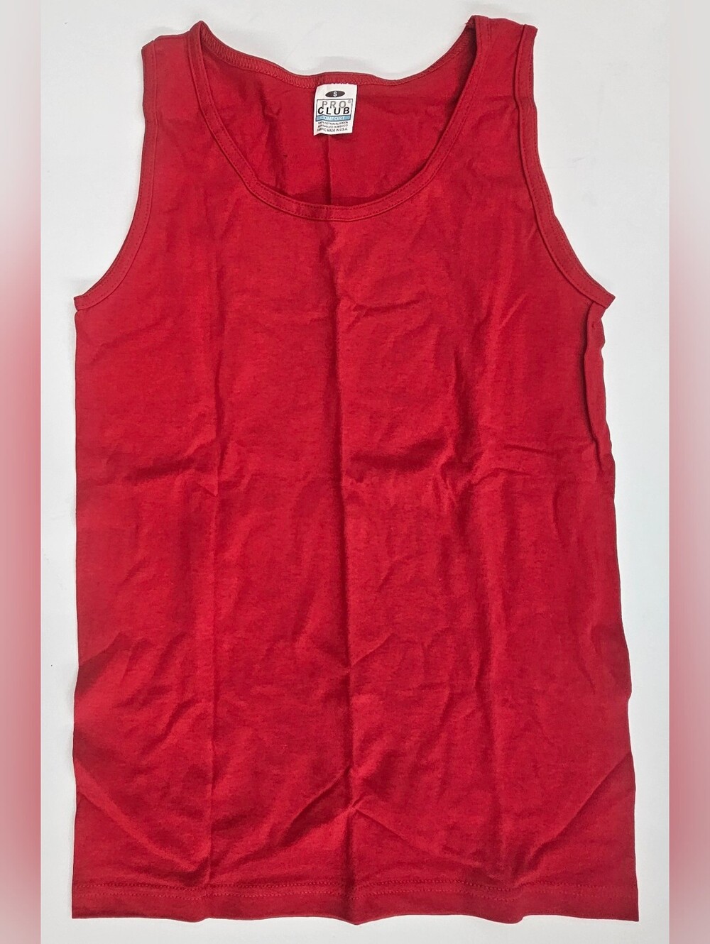 Pro Club Men's Comfort Cotton Tank Top Size Small in Red, New
